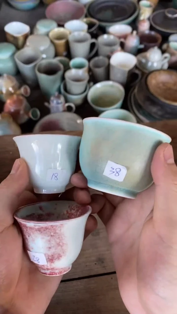 【闪购商品】浪鬼家釉绘柴烧3杯