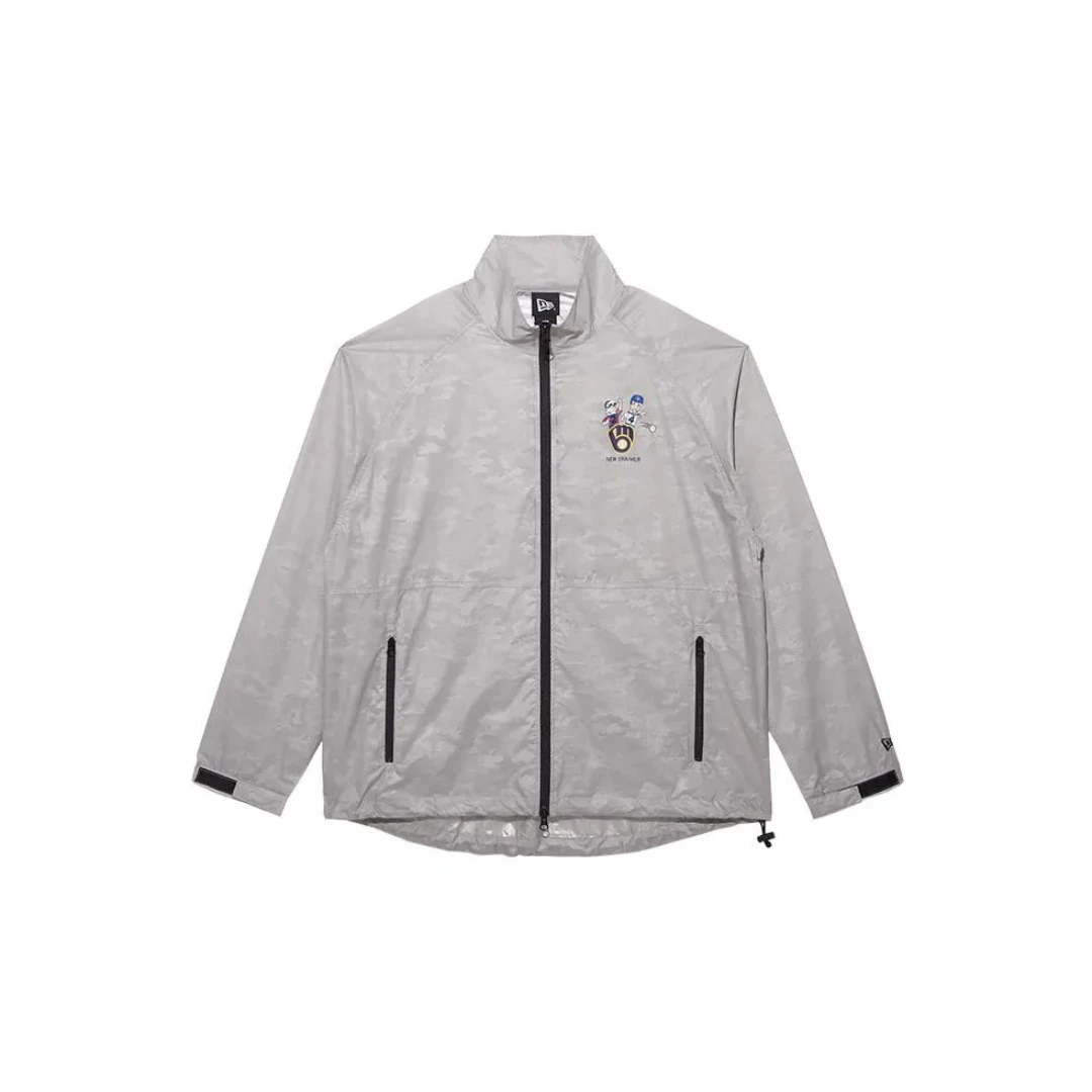 New Era SS22 卡通印花翻领夹克 男女同款 米灰色13350804