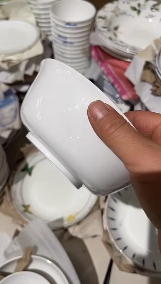 瓷白瓷海型6面碗2个无底标