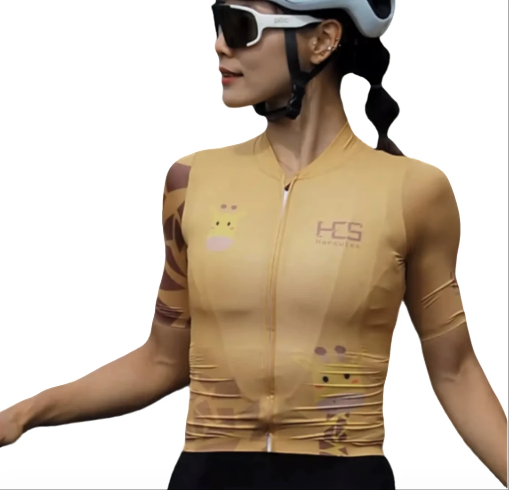 HCS 长颈鹿 夏短袖骑行服女 透气春夏速干时尚户外轻薄薄款