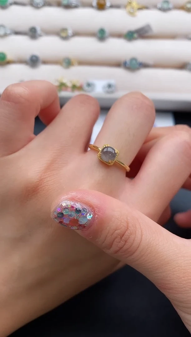 银S925镶嵌戒指翡翠2222222+5