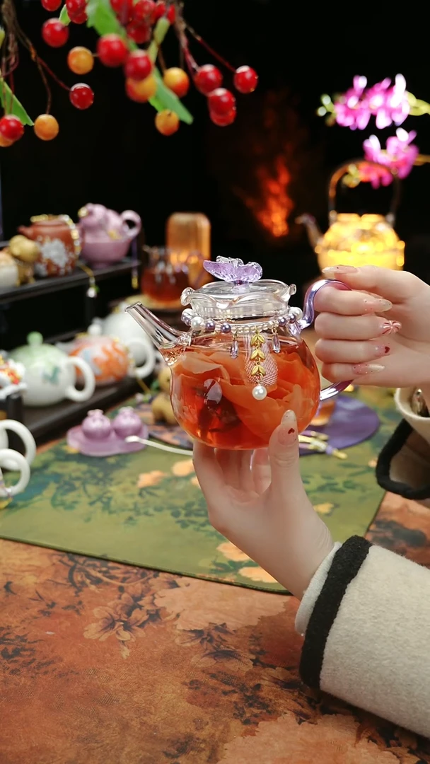 【闪购商品】紫色铃兰花茶壶+链子