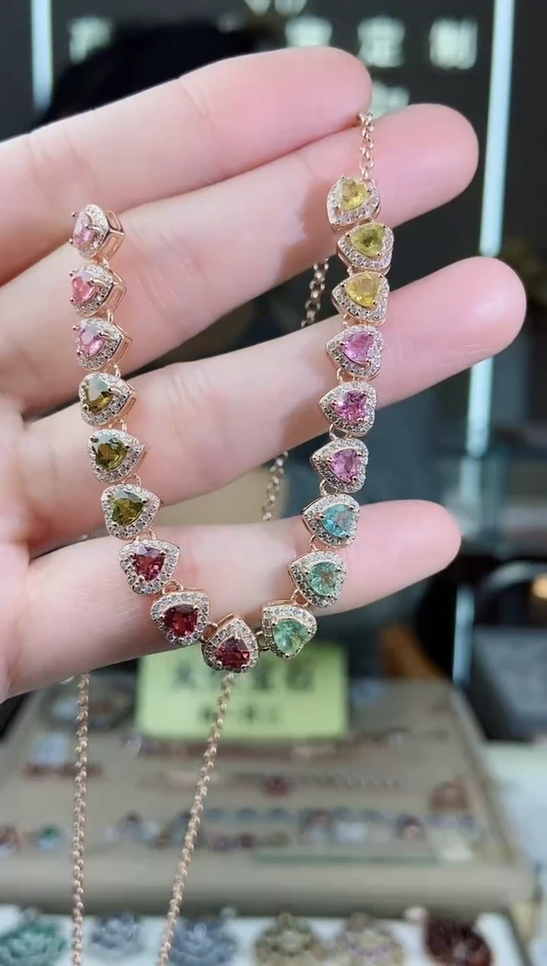 【闪购商品】碧玺颈饰银S925镶嵌颈饰