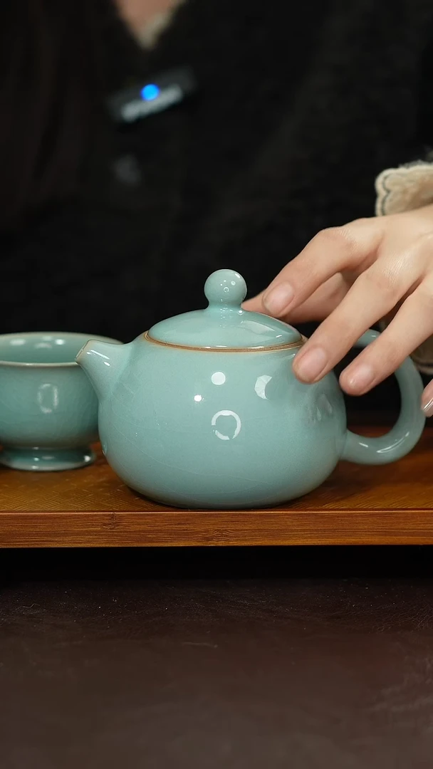 摆件陶原矿原釉汝宋汝瓷