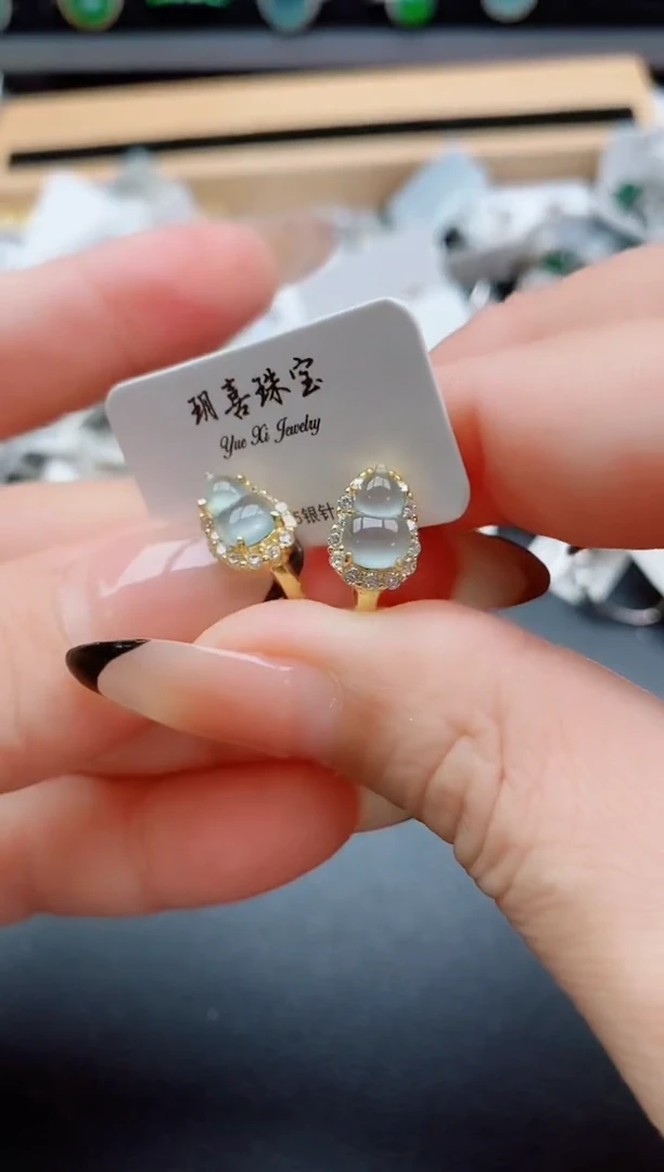 银S925镶嵌戒指翡翠1