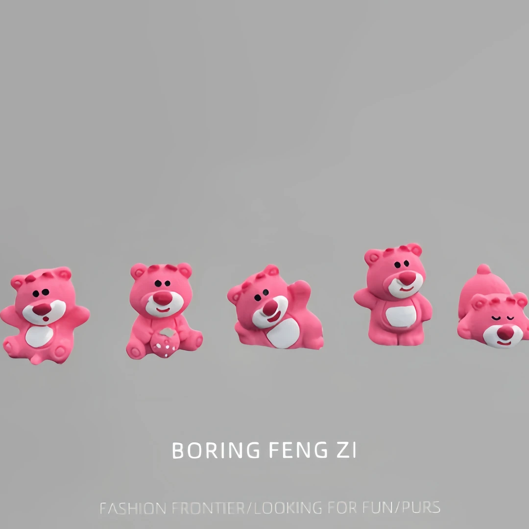 2025网红车载摆件可爱草莓熊车载摆件汽车内饰摆件办公电脑摆件