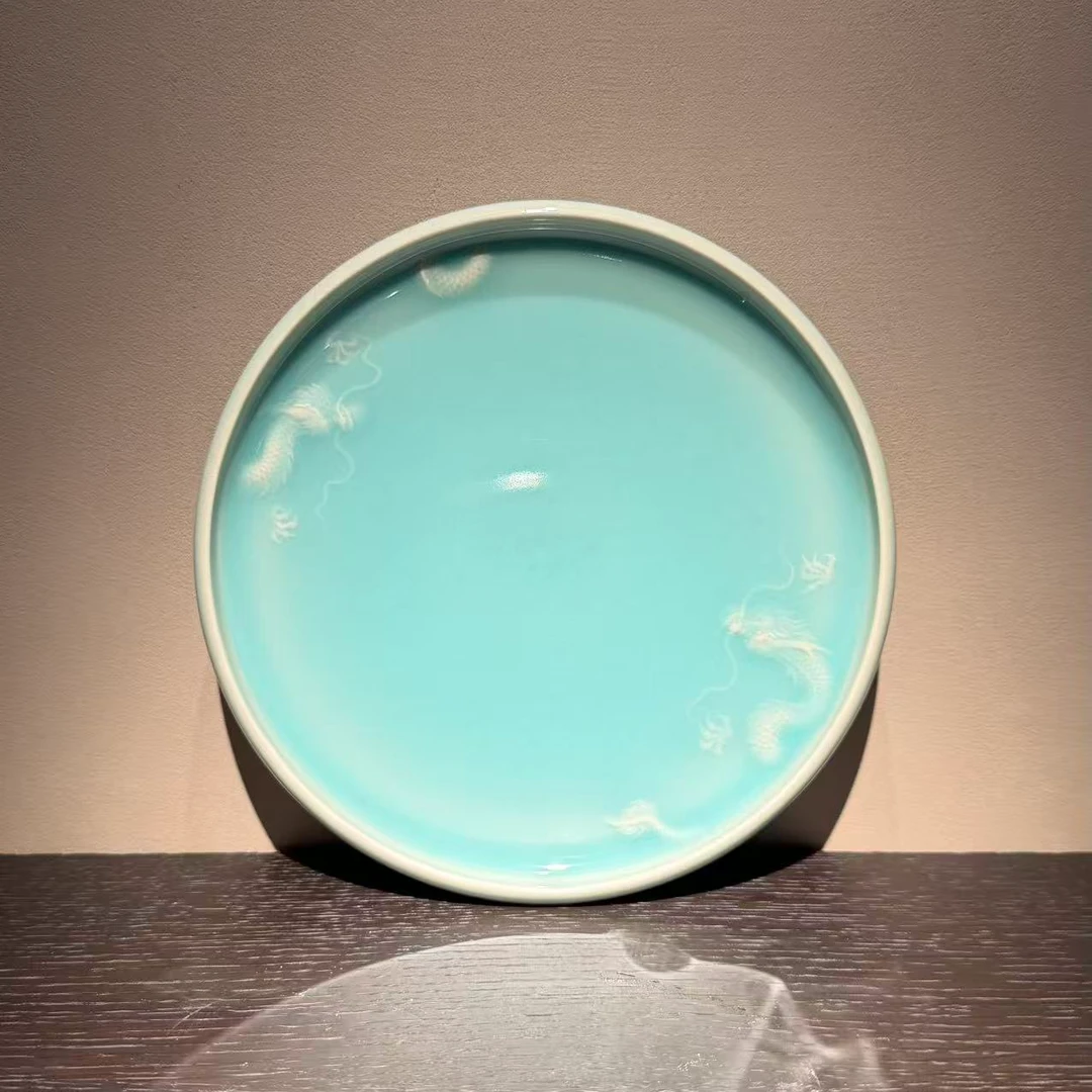【预售】龙泉 土人斋 · 陈燕波 青瓷「轻风有玉」承盘