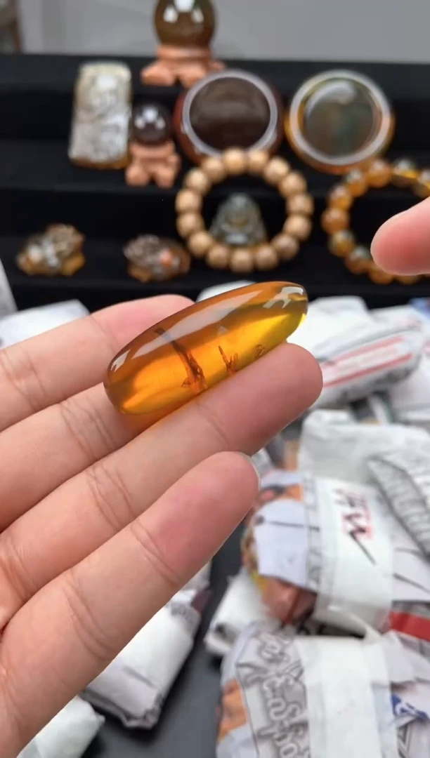 琥珀颈饰未镶嵌植物珀随形吊坠