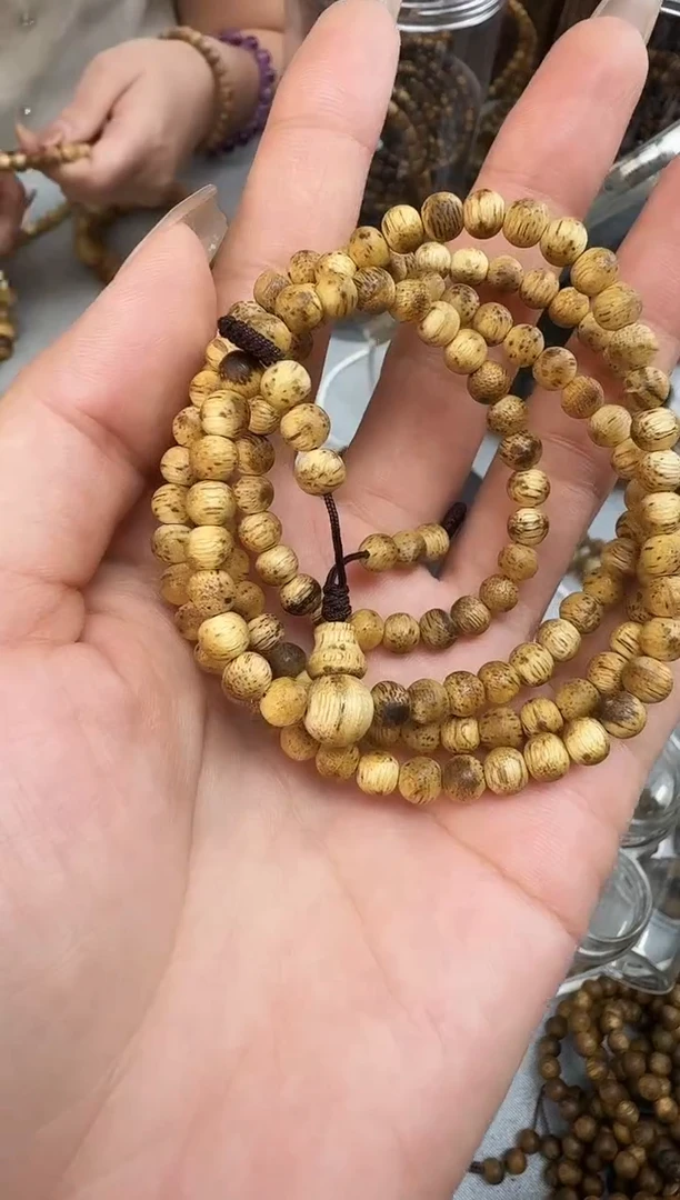 沉香手串05海南麻丝油圆珠多圈多样性发一