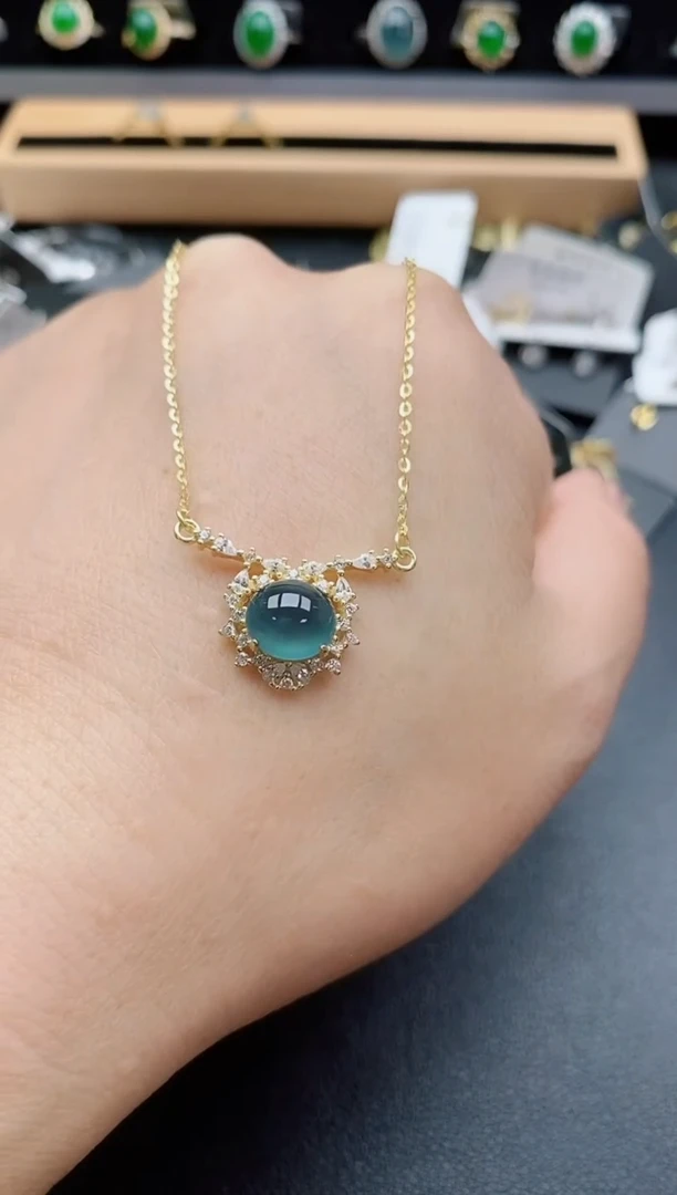 套链银S925镶嵌翡翠1