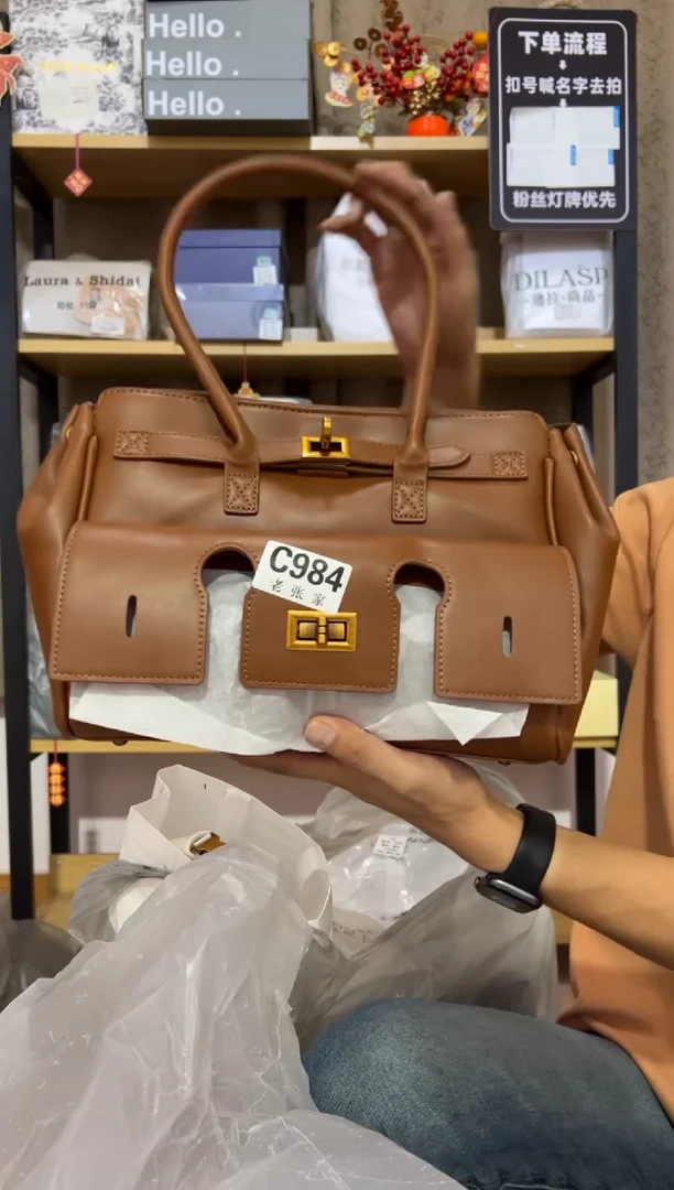 小牛剖层皮革老张家女包984