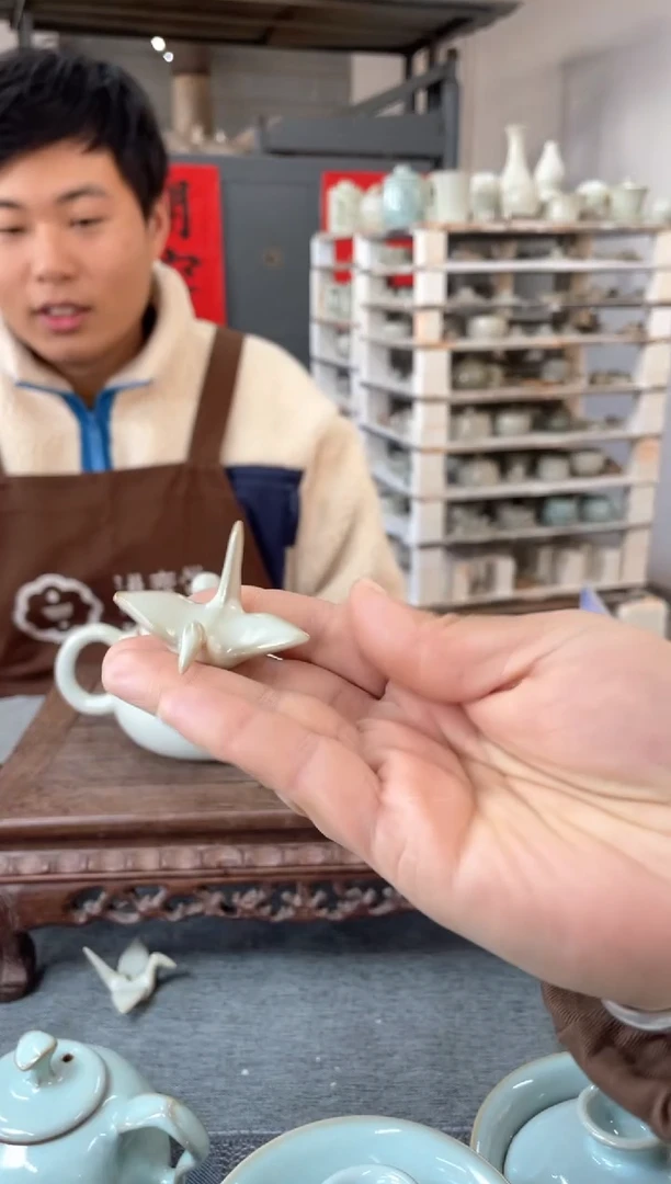 【闪购商品】瓷片月白 小千纸鹤