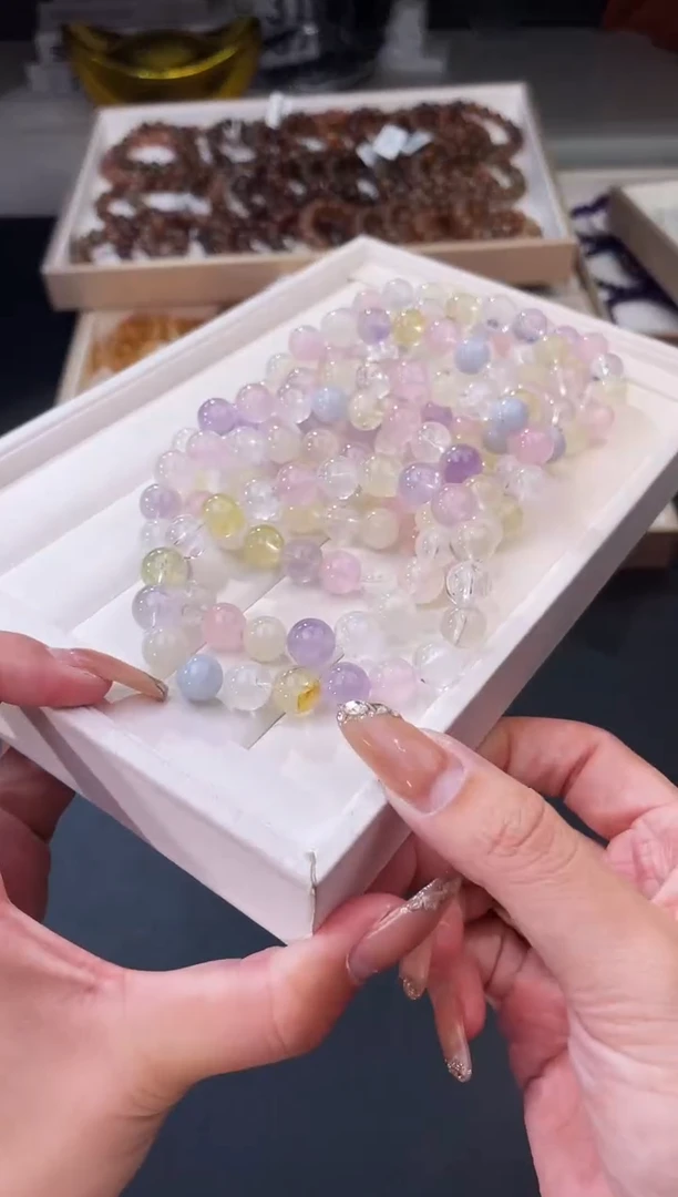 【闪购商品】水晶/未镶嵌多巴胺水晶手串10mm