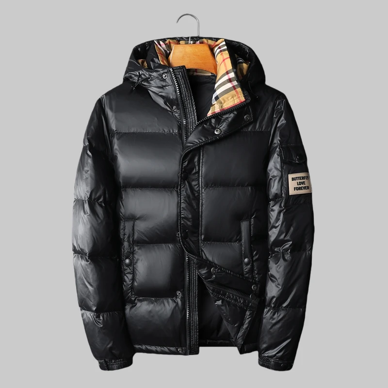 简纳曼克轻薄羽绒服男士冬装欧货潮牌高端白鸭绒保暖大码连帽外套