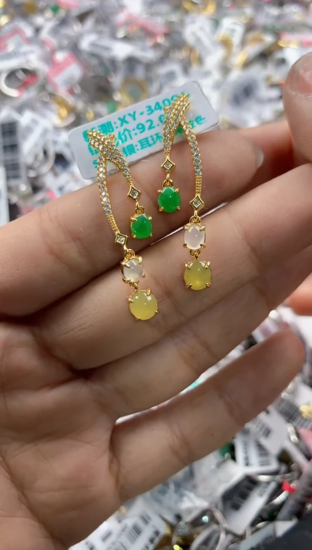 银S925镶嵌戒指翡翠12     9