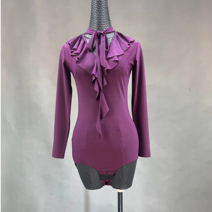 海云丹斯新款交谊舞摩登舞扉边领上衣HYS025