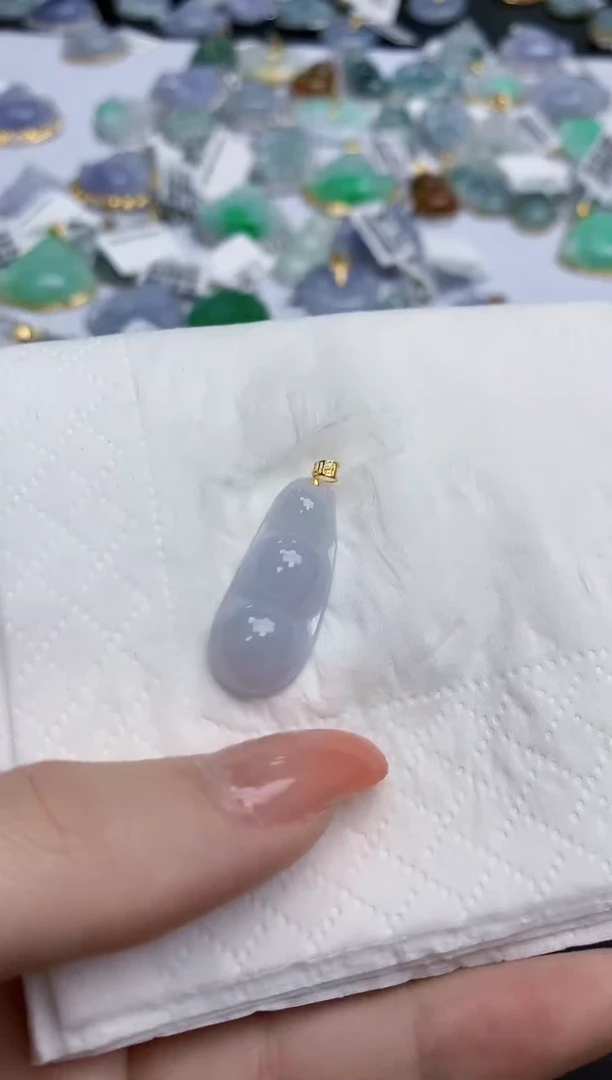 【闪购商品】翡翠颈饰18K金镶嵌天然缅甸翡翠A货
