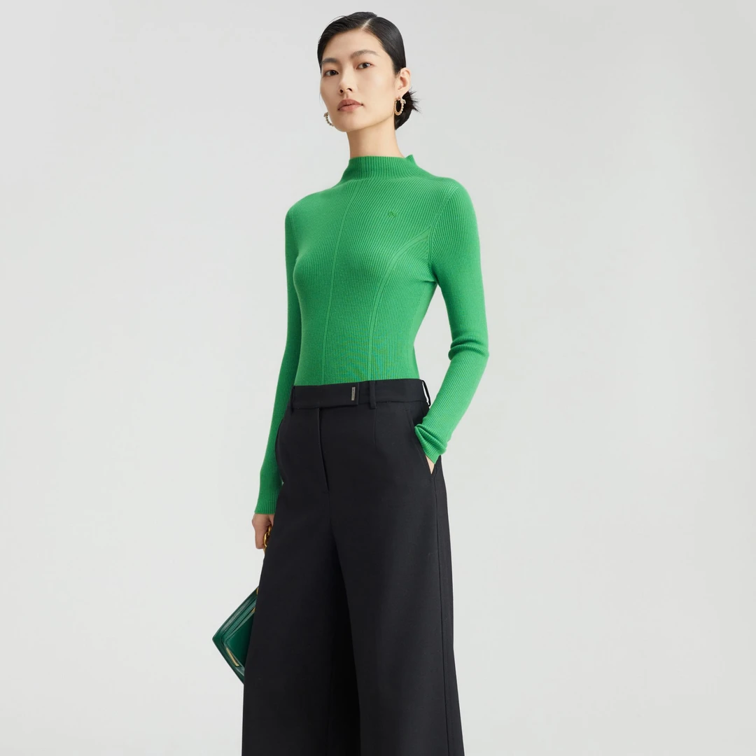 【晨粉专享价】NEXY.CO/奈蔻修身纯色打底羊毛衫上衣女秋冬