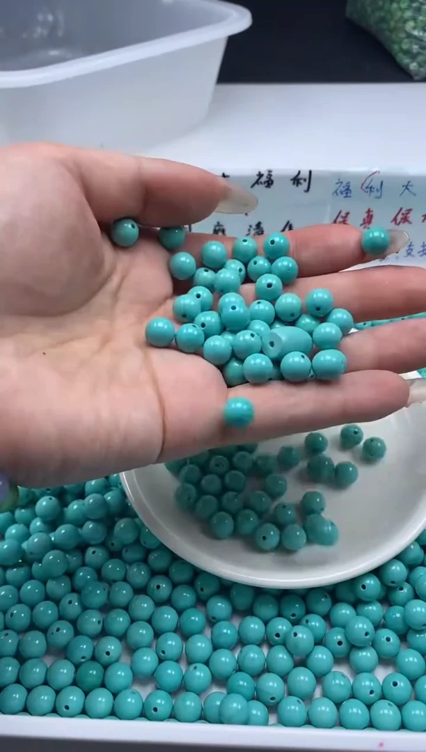 玛瑙/玉髓颈饰未镶嵌 W408高瓷绿*松8mm*25颗