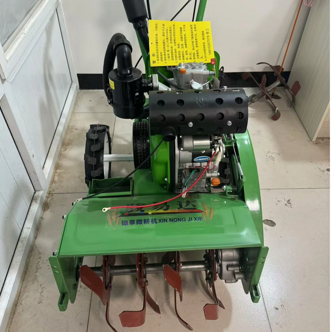 178柴油四驱电启动锄草松土开沟微耕机