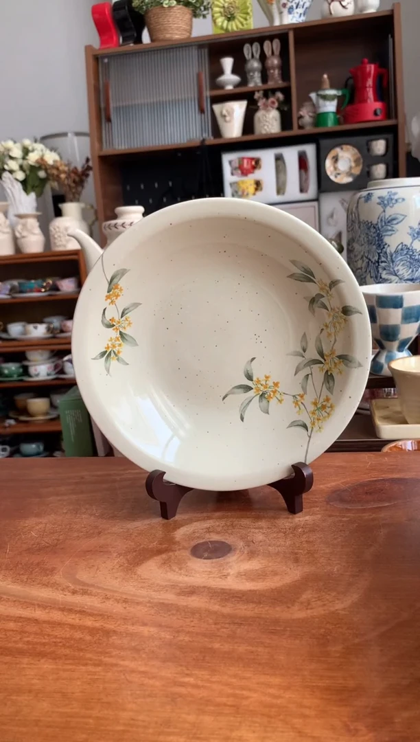 瓷金桂花8寸深盘