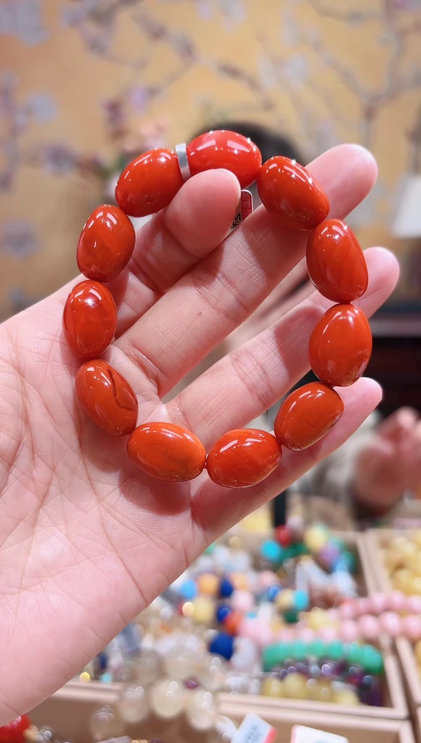未镶嵌手链南红玛瑙13.5咪+南红设计款随型珠手串