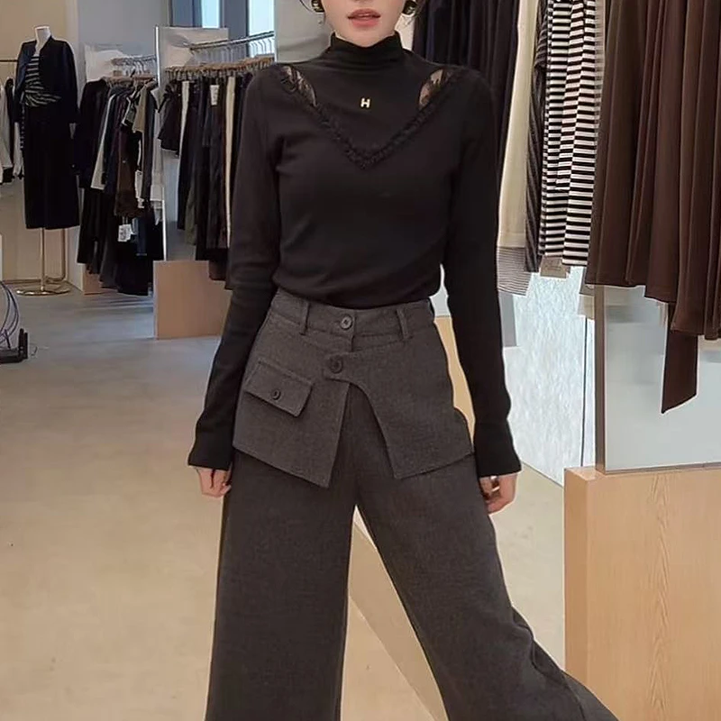 【封后轻奢】早秋设计款镂空潮流洋气时尚休闲百搭上衣T恤打底衫女