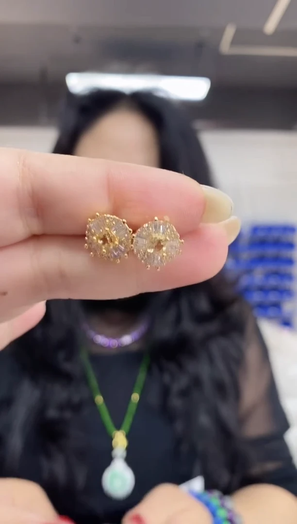 【闪购商品】水晶耳饰未镶嵌多样性发其一颜色微差