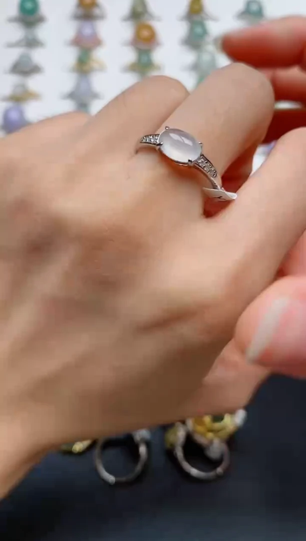 银S925镶嵌戒指翡翠1