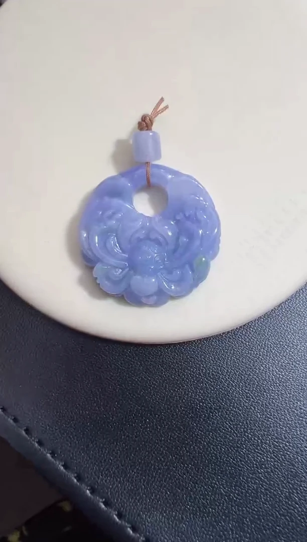 未镶嵌定制翡翠34.7*28.5*6紫花