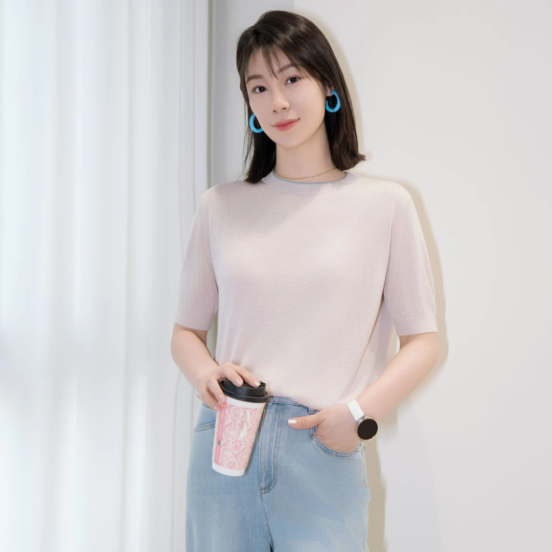 哥弟GIRDEAR【缪系日记】减龄气质显瘦百搭透气T恤138010