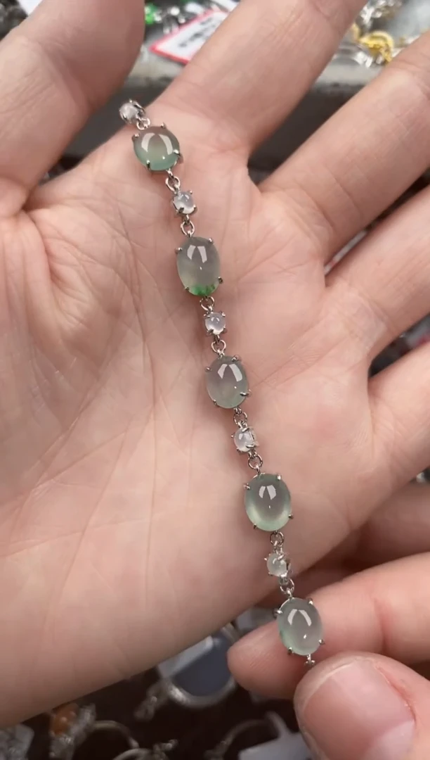 银S925镶嵌戒指翡翠444     4