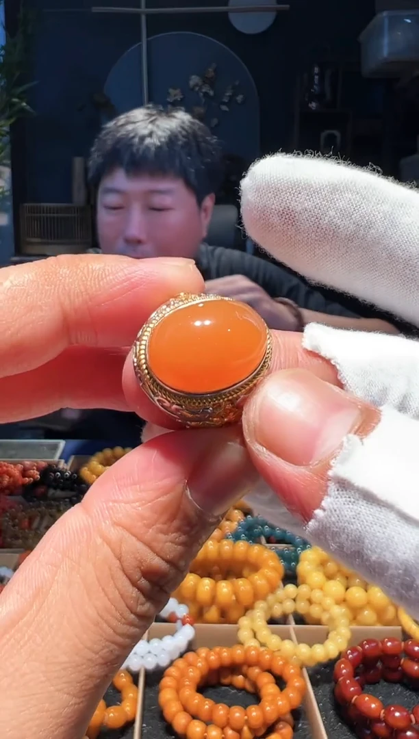 手串银S925镶嵌南红玛瑙戒面