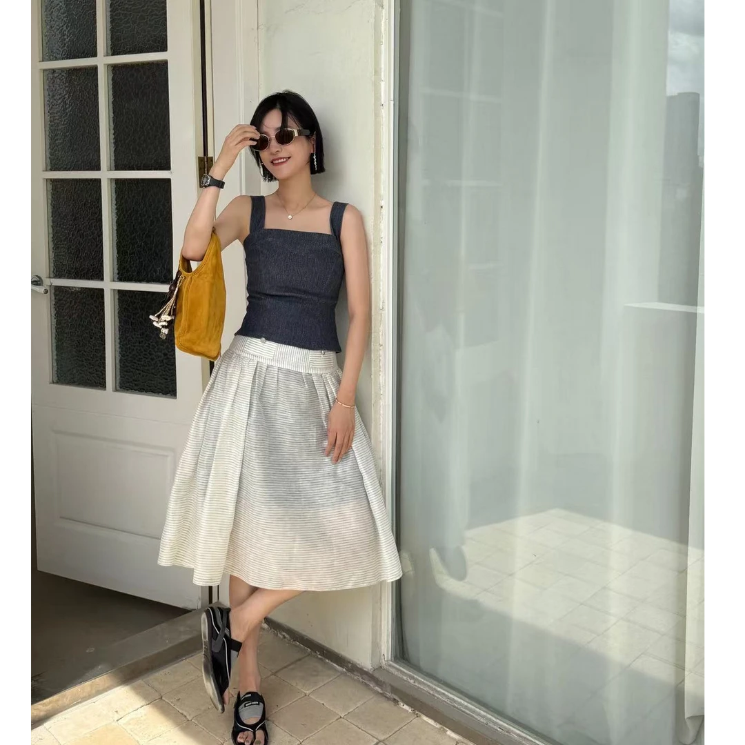 MARCHEN 冷泉半裙女25SS夏季假日系列气质半身裙短款裙子IINC