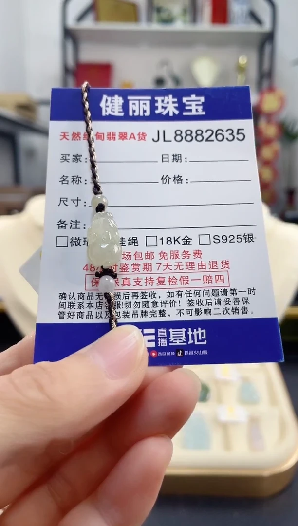 颈饰未镶嵌翡翠貔貅手绳（活口可调整圈口）