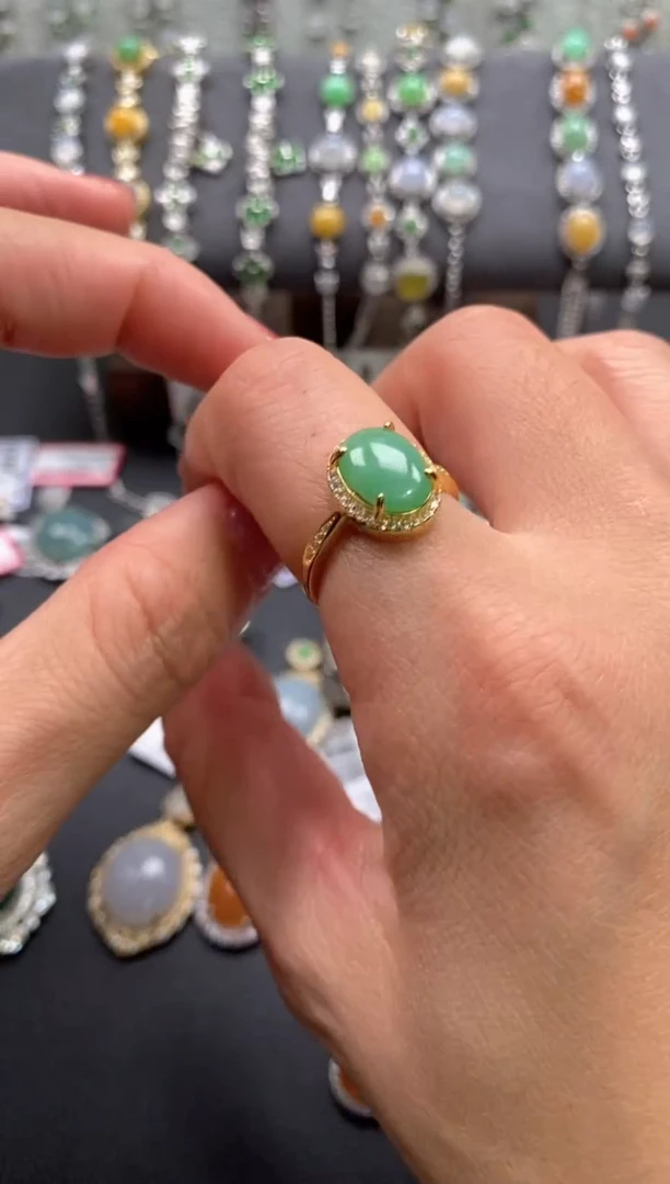 【闪购商品】翡翠戒指银S925镶嵌111111111     7