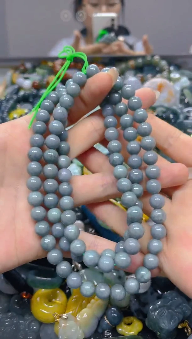 颈饰未镶嵌翡翠7MM/ N /翡翠A货，一件也是批发价