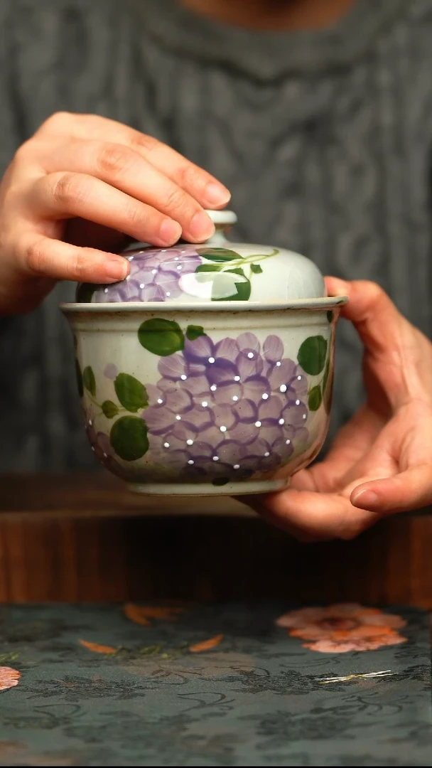 杯釉下彩手工手绘同款陶器