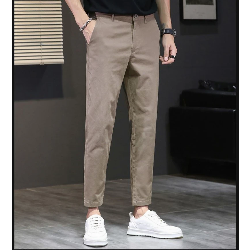 JOLIMENT休闲裤男士夏季薄款速干韩版修身直筒显瘦百搭弹力长裤子