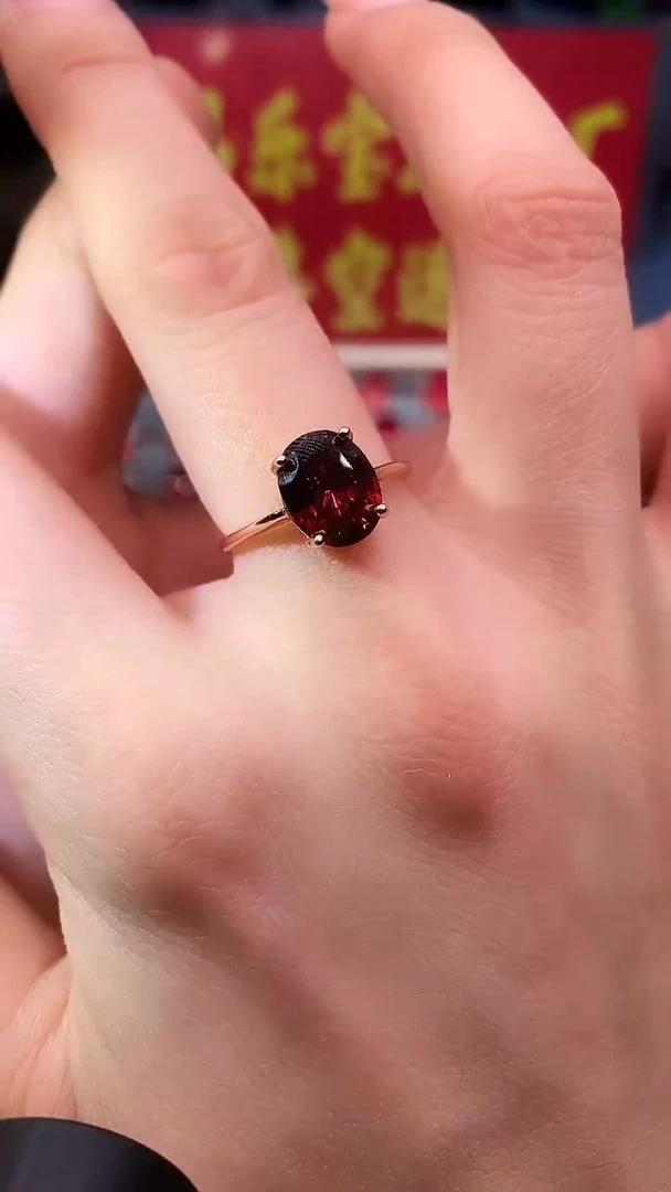 【闪购商品】石榴石戒指银S925镶嵌1111111