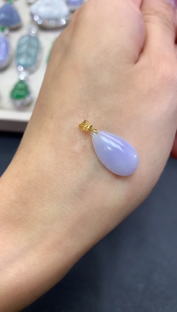 【闪购商品】翡翠吊坠(不含链)18K金镶嵌a1多样性一件发紫货有色差