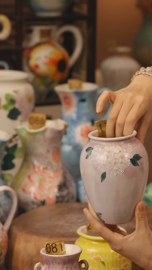 陶瓷172景德镇设计师手作花器摆件侘寂风