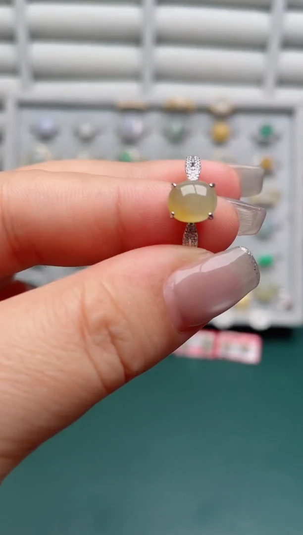 银S925镶嵌戒指翡翠.