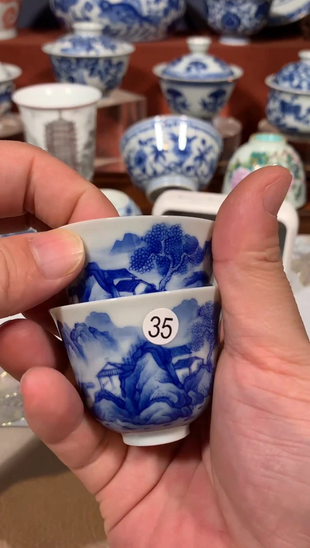 【闪购商品】杯子35青花山水的小杯子两只哦