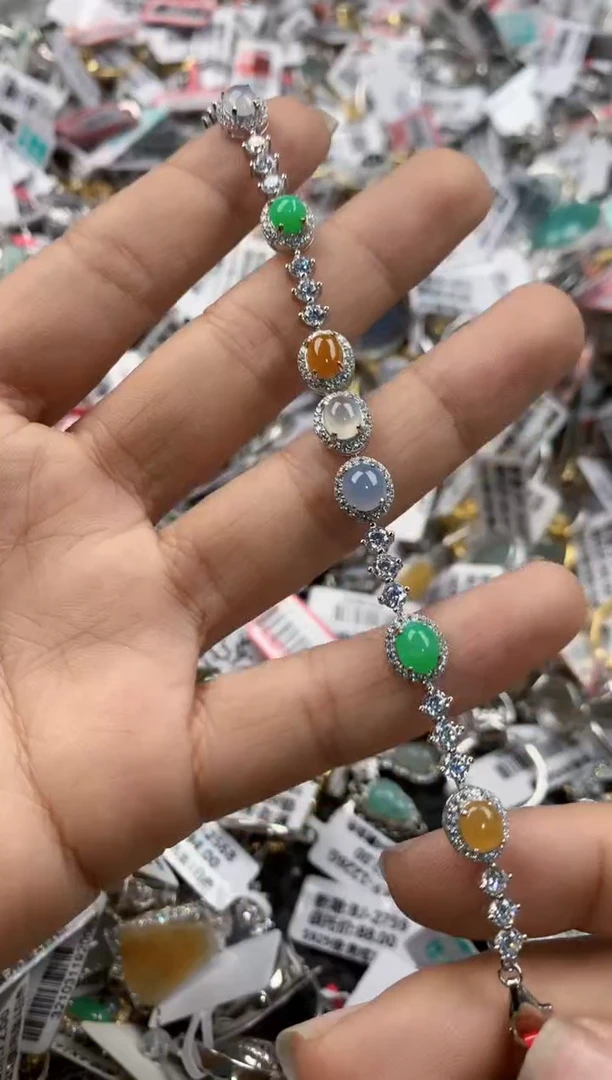 银S925镶嵌戒指翡翠999----1