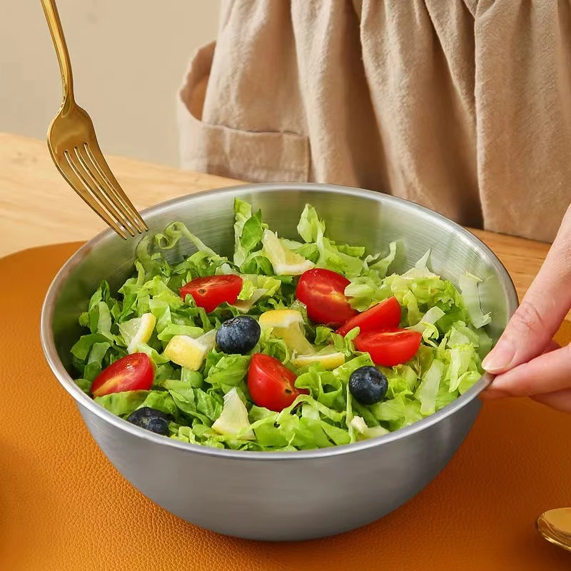 不锈钢沙拉碗单个装料理碗家用多用途碗