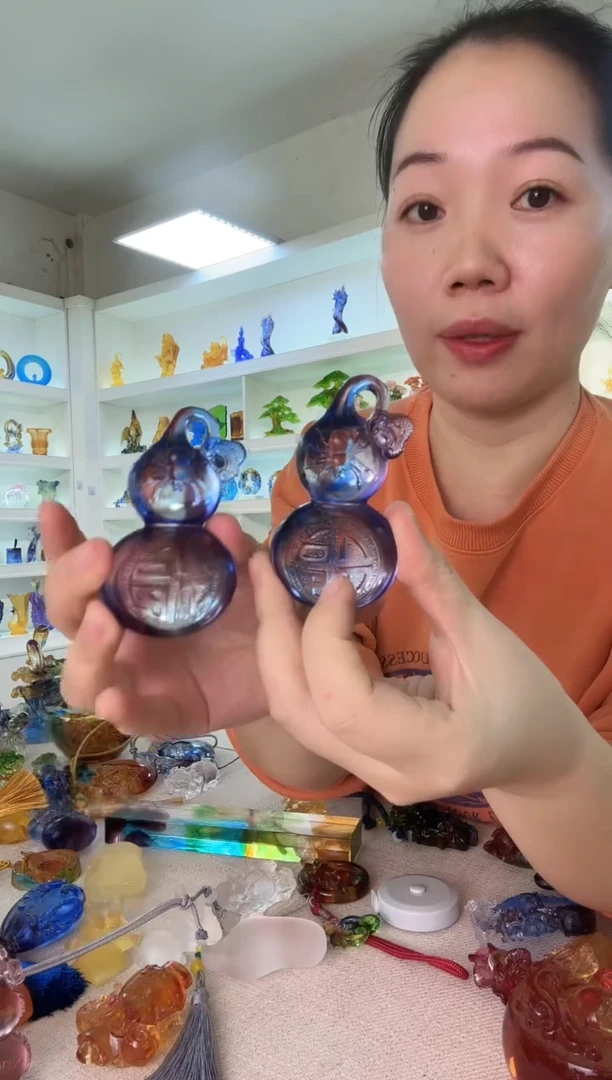 手工艺品琉璃葫芦一对