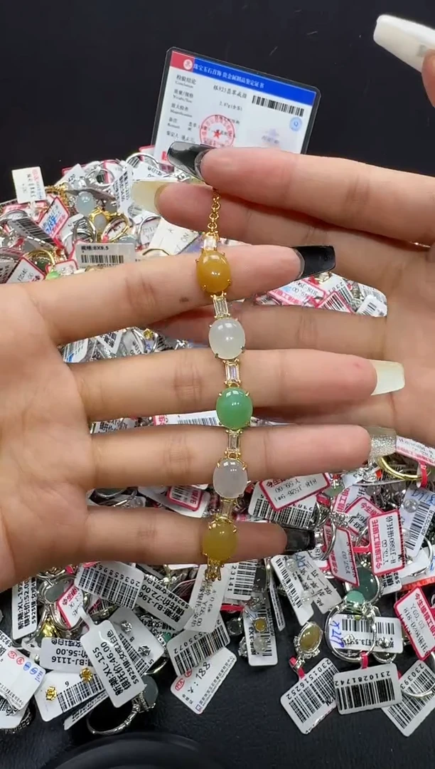 翡翠戒指银S925镶嵌戒指246