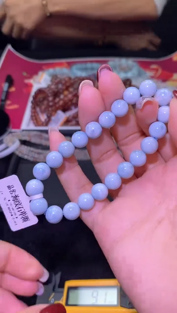 未镶嵌针钠钙石（海纹石）手链海纹-A20-多样性发其一