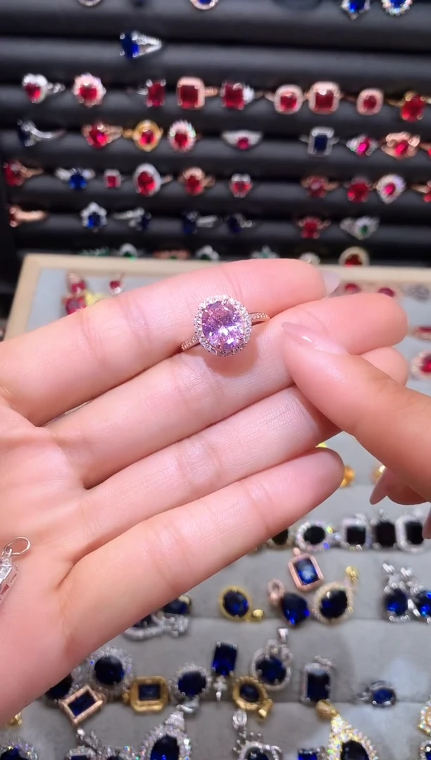 【闪购商品】水晶戒指银S925镶嵌810水晶玫瑰金